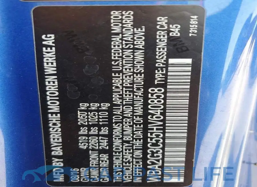 WBA2G3C55HV640858# 13