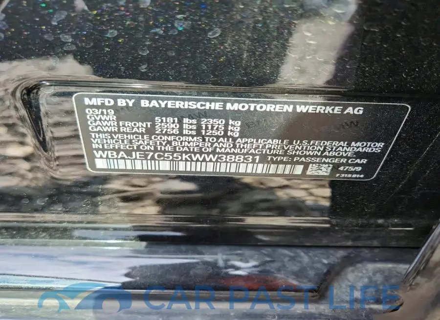 WBAJE7C55KWW38831# 12
