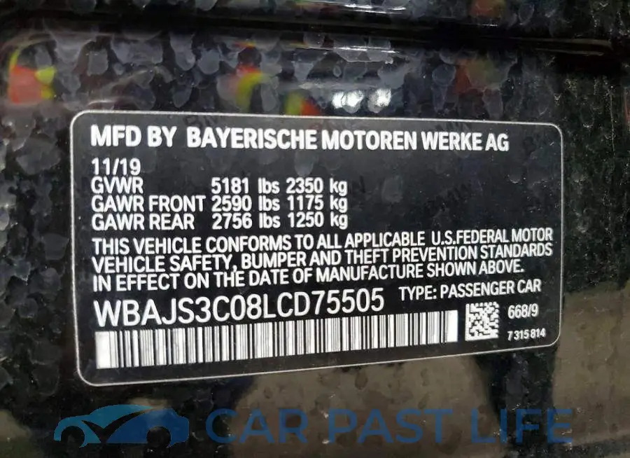 WBAJS3C08LCD75505# 13