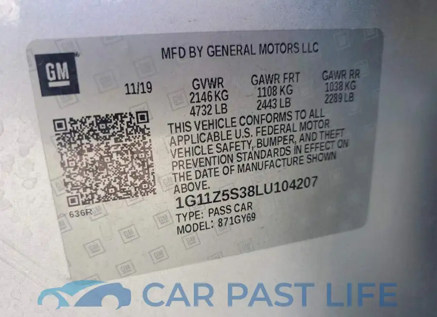 1G11Z5S38LU104207# 12