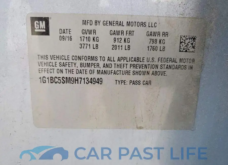 1G1BC5SM9H7134949# 12