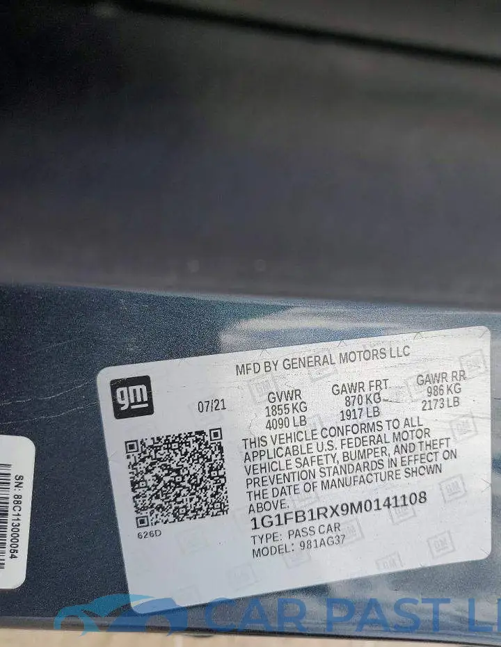 1G1FB1RX9M0141108# 12