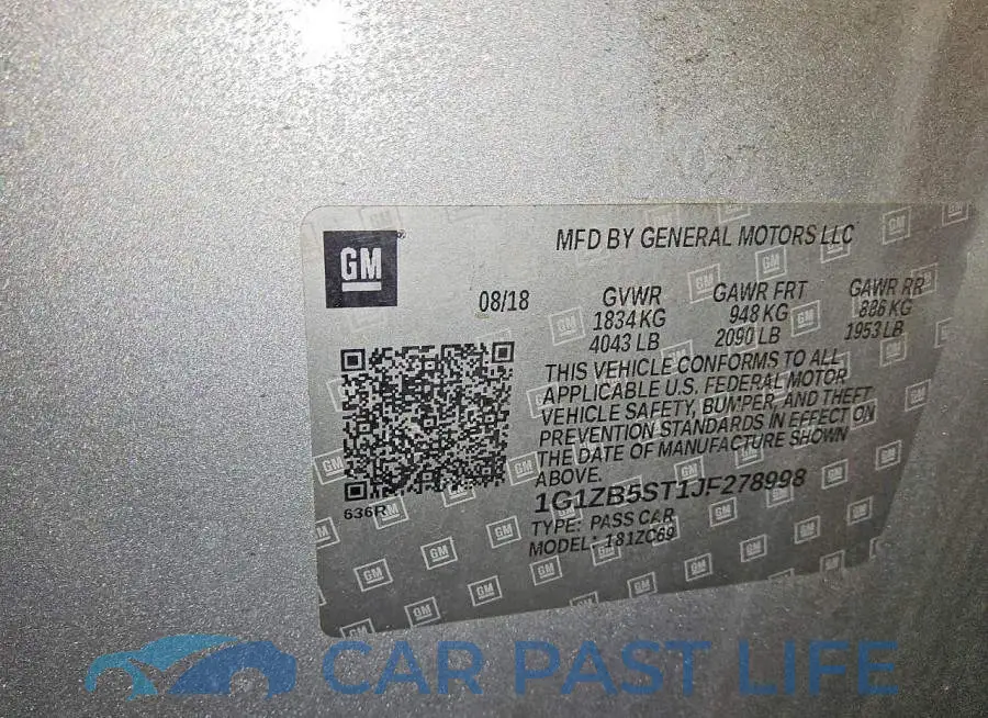 1G1ZB5ST1JF278998# 12
