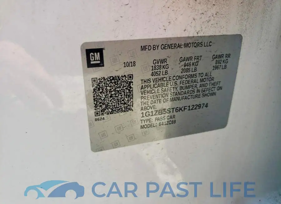 1G1ZB5ST6KF122974# 13