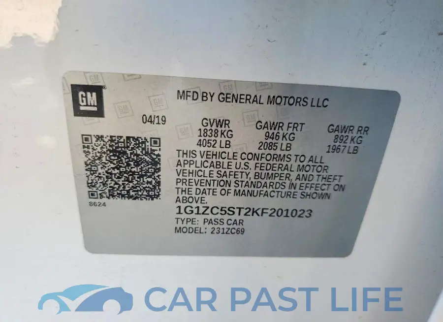 1G1ZC5ST2KF201023# 12