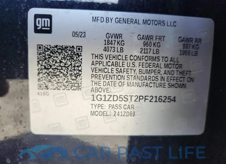 1G1ZD5ST2PF216254# 12