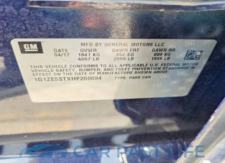 1G1ZE5STXHF260694# 12