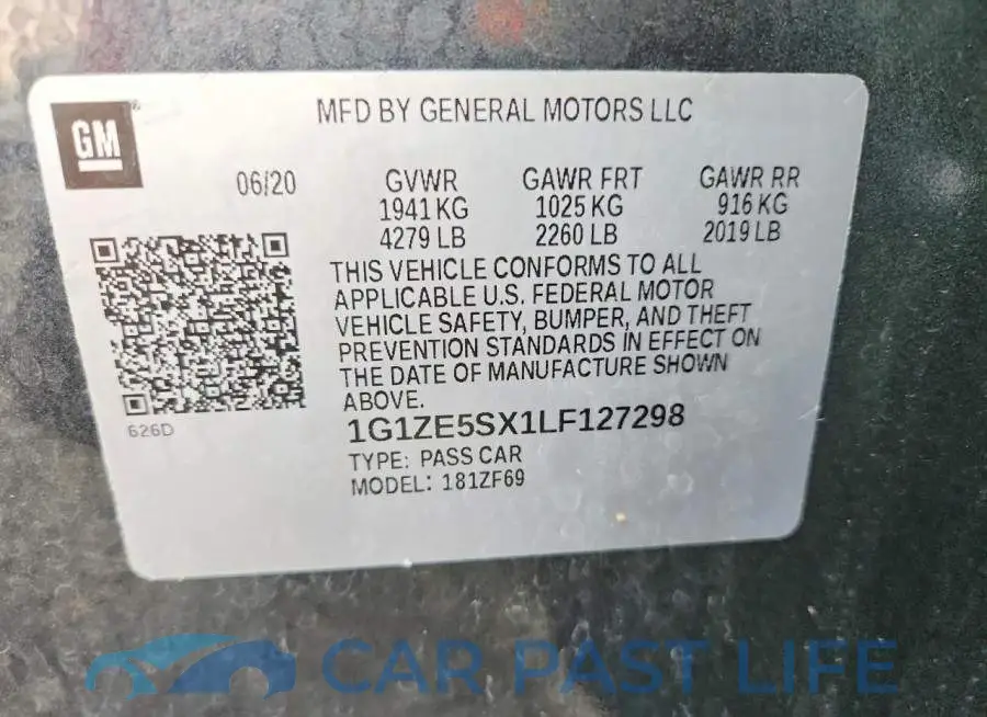 1G1ZE5SX1LF127298# 12