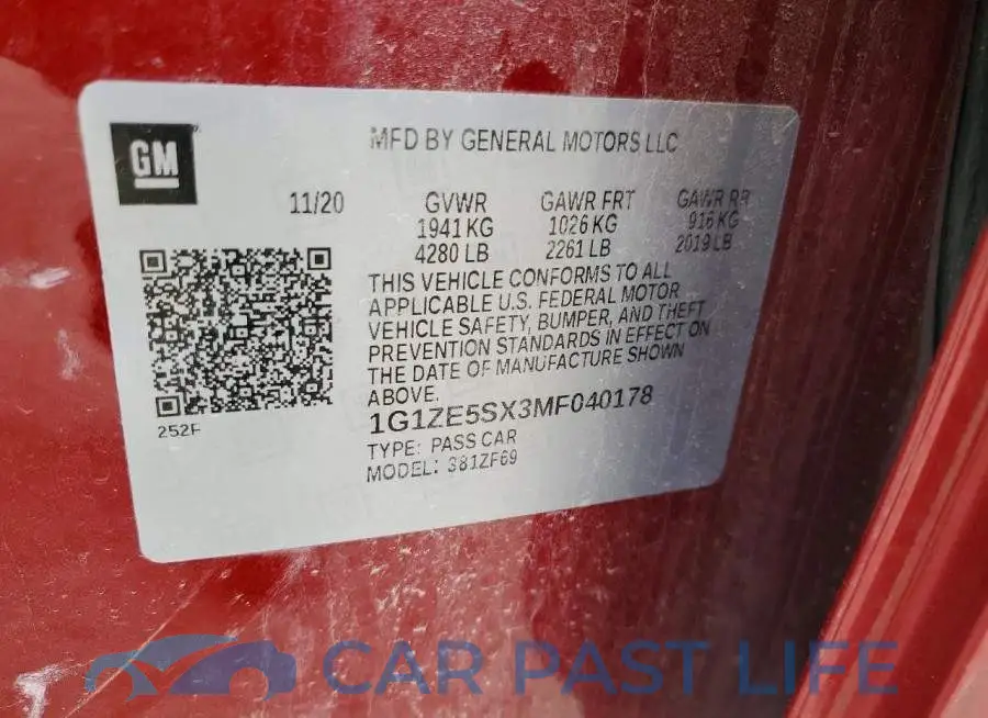 1G1ZE5SX3MF040178# 12
