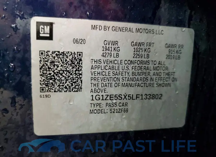 1G1ZE5SX5LF133802# 12