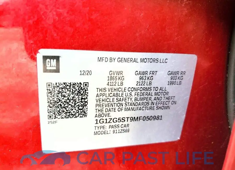 1G1ZG5ST9MF050981# 12