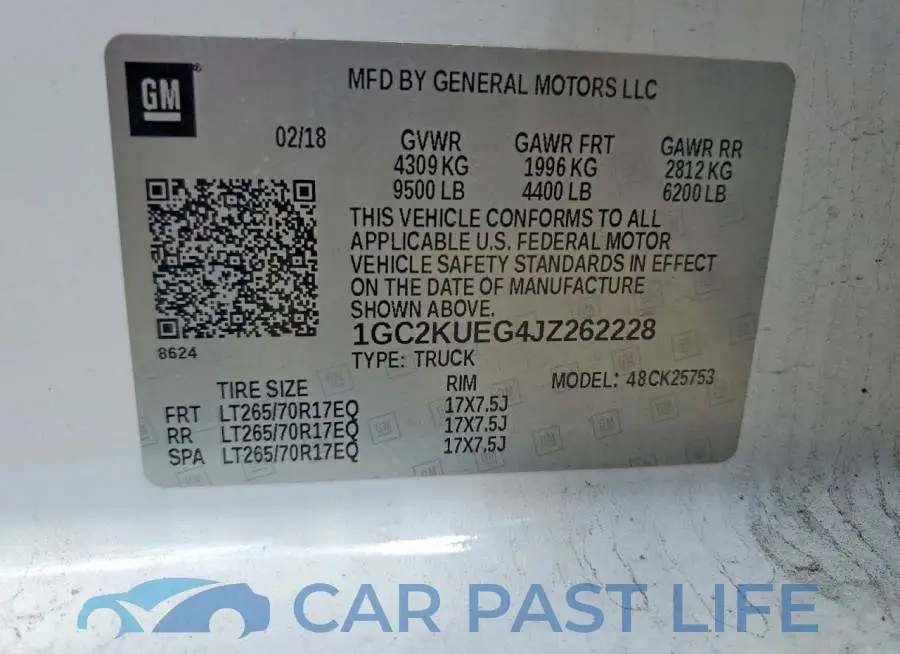 1GC2KUEG4JZ262228# 12