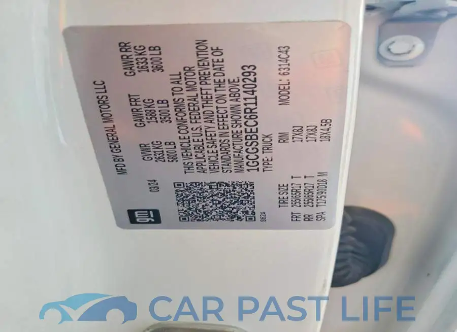 1GCGSBEC6R1140293# 12