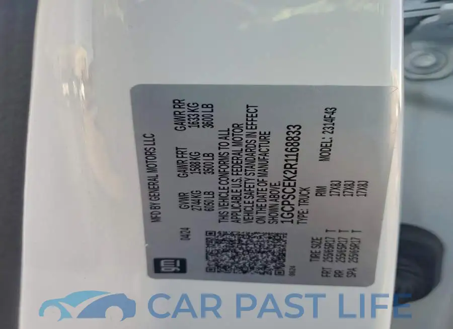 1GCPSCEK2R1168833# 12