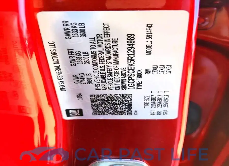 1GCPSCEK5R1294989# 13