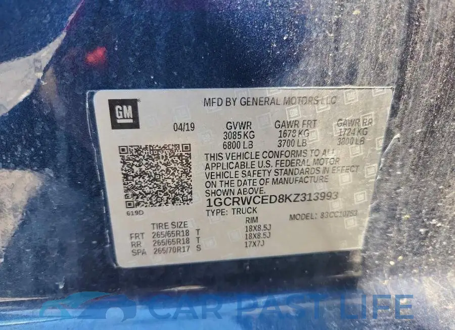 1GCRWCED8KZ313993# 12