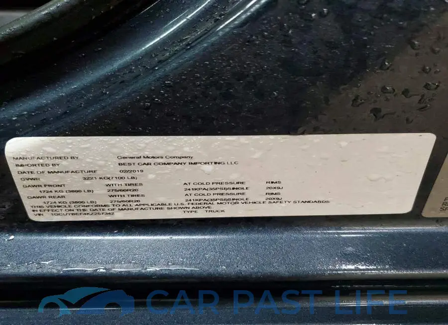 1GCUYBEF4KZ257342# 12