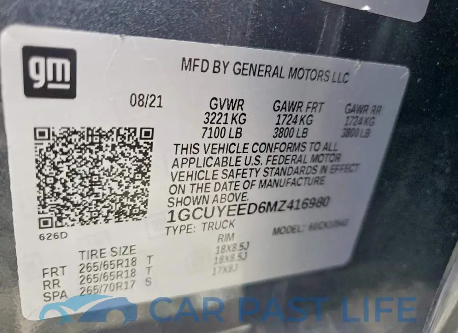 1GCUYEED6MZ416980# 12