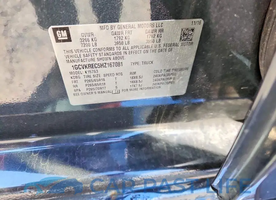 1GCVKREC5HZ167081# 12