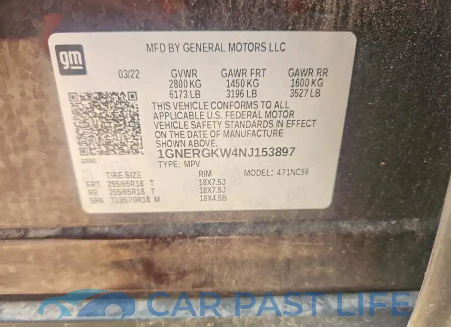 1GNERGKW4NJ153897# 13