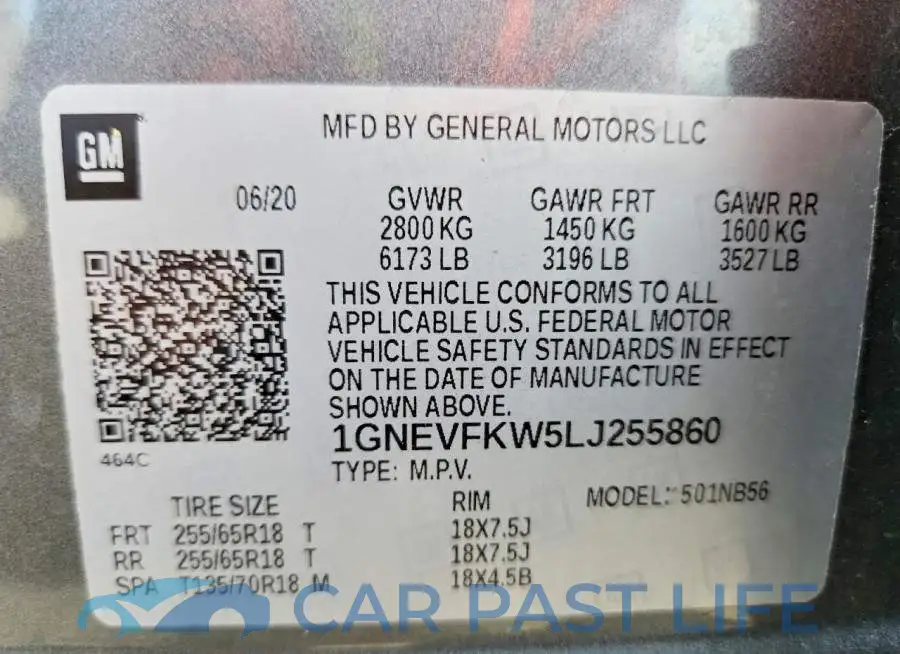 1GNEVFKW5LJ255860# 13