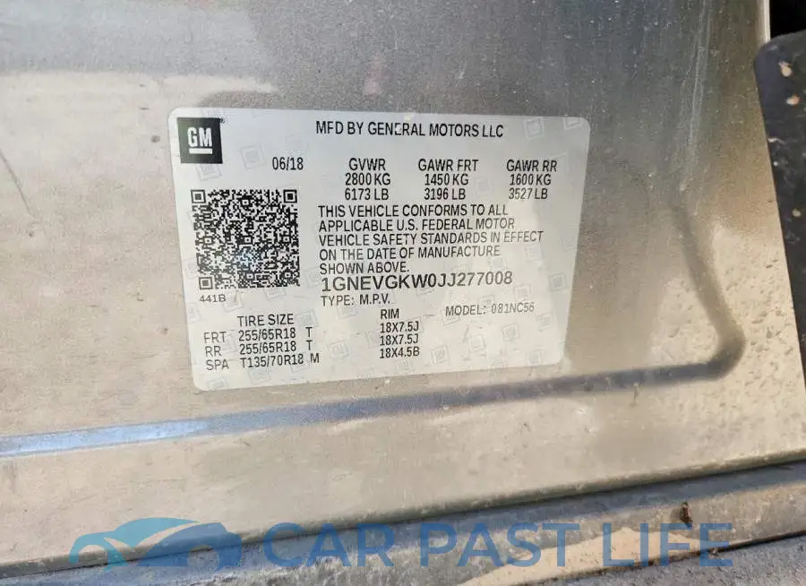 1GNEVGKW0JJ277008# 13