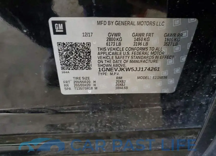 1GNEVJKW5JJ174261# 13