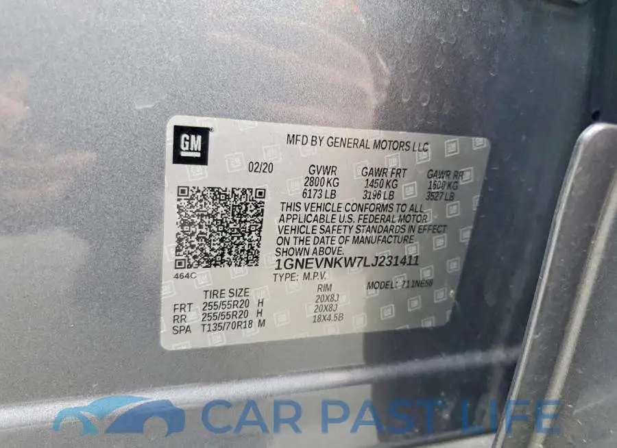 1GNEVNKW7LJ231411# 13