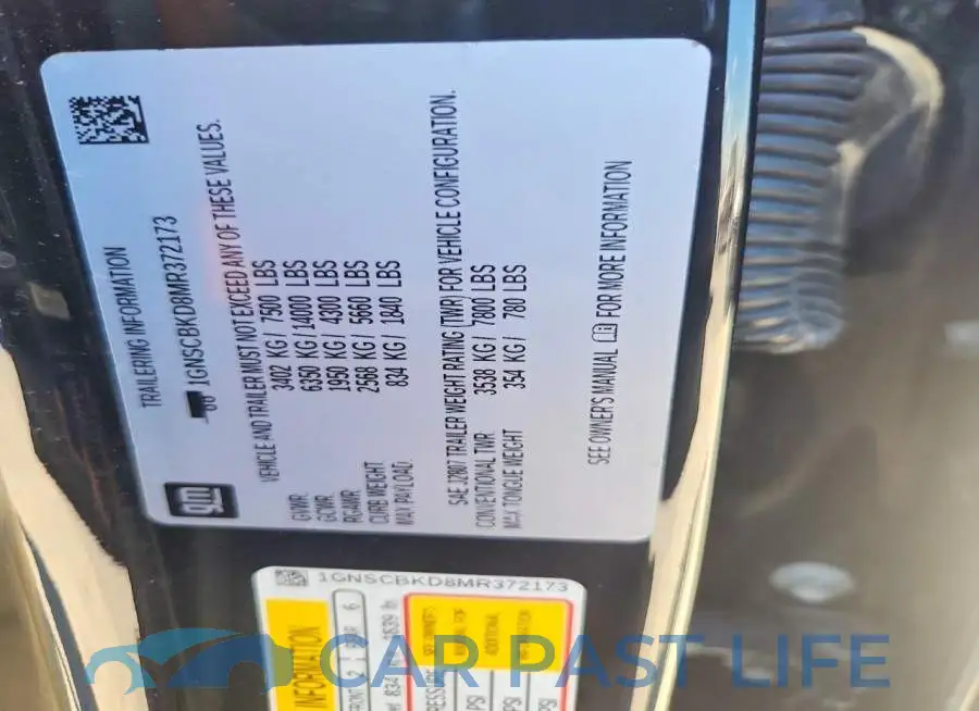 1GNSCBKD8MR372173# 13