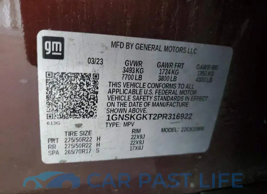 1GNSKGKT2PR316922# 13