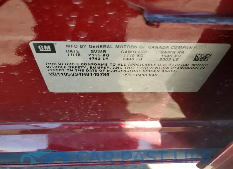 2G1105S34H9145786# 12