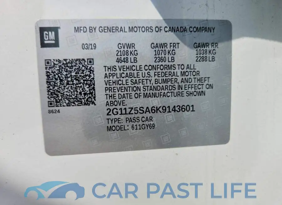 2G11Z5SA6K9143601# 12