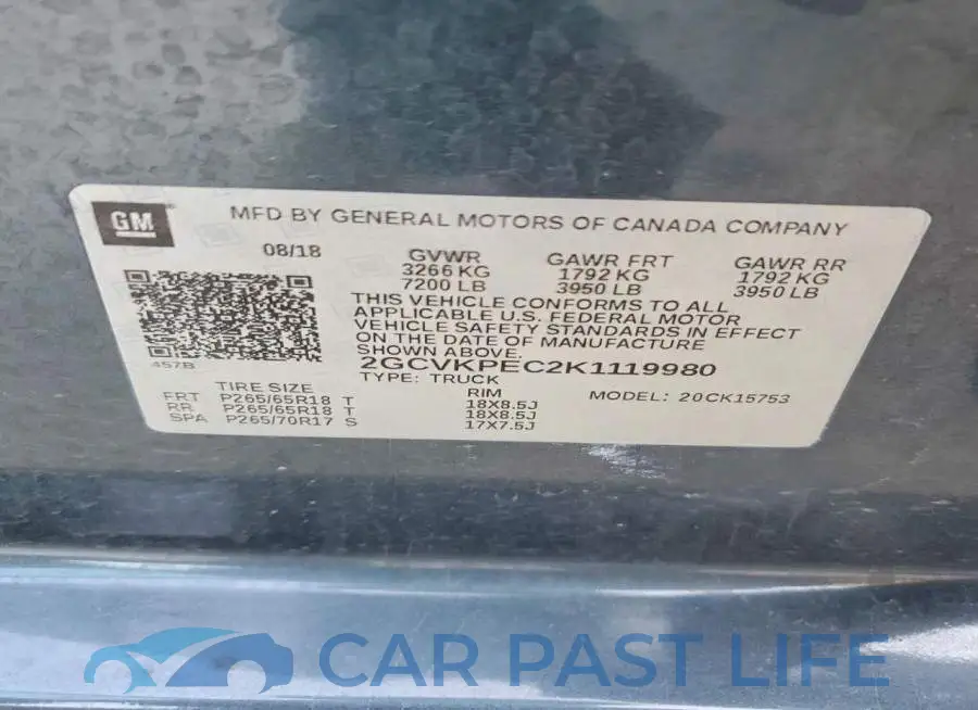 2GCVKPEC2K1119980# 12