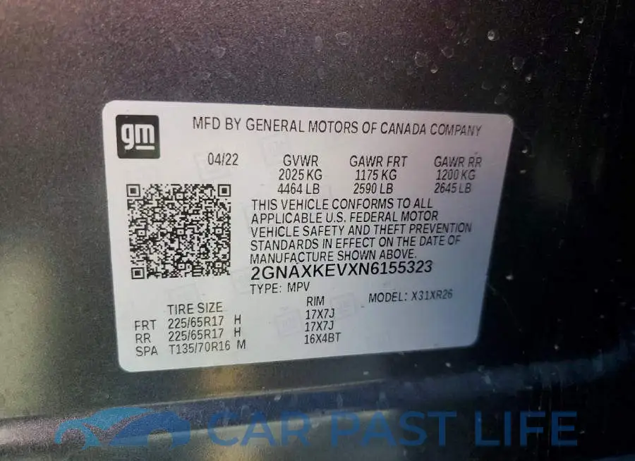 2GNAXKEVXN6155323# 13