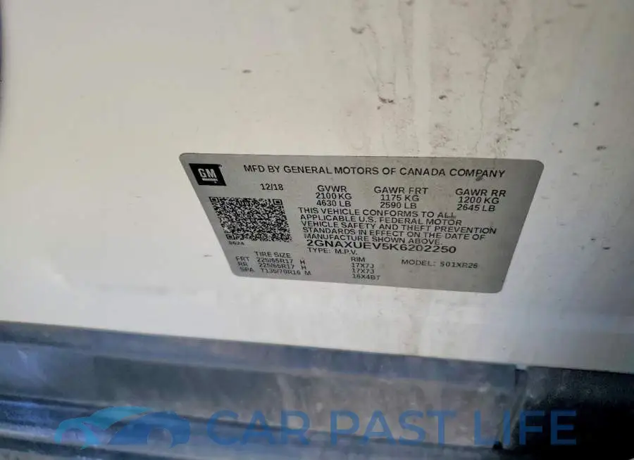 2GNAXUEV5K6202250# 13