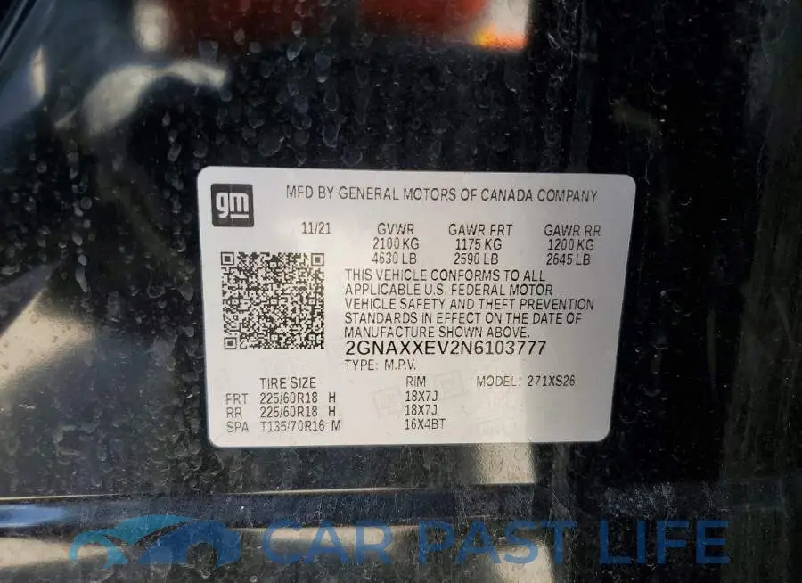 2GNAXXEV2N6103777# 13