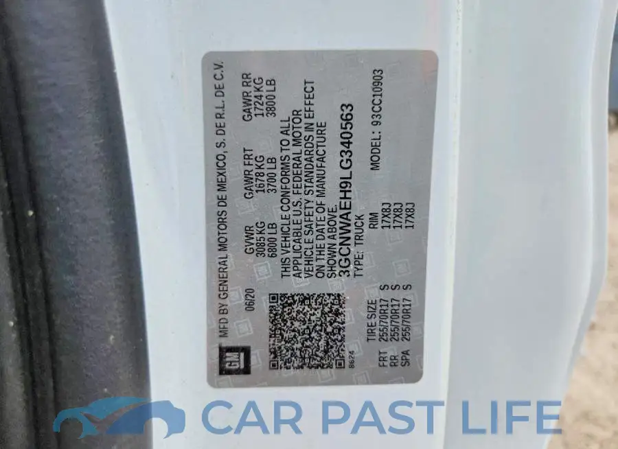 3GCNWAEH9LG340563# 12
