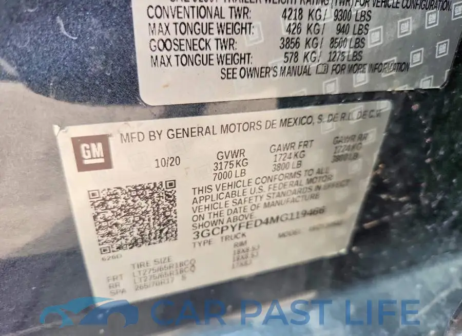 3GCPYFED4MG119466# 12