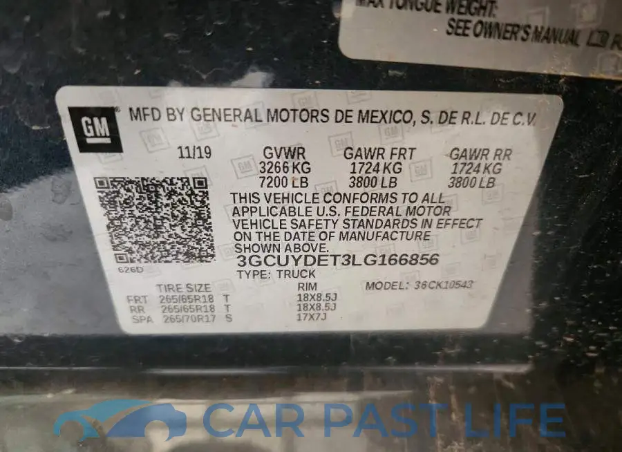 3GCUYDET3LG166856# 12
