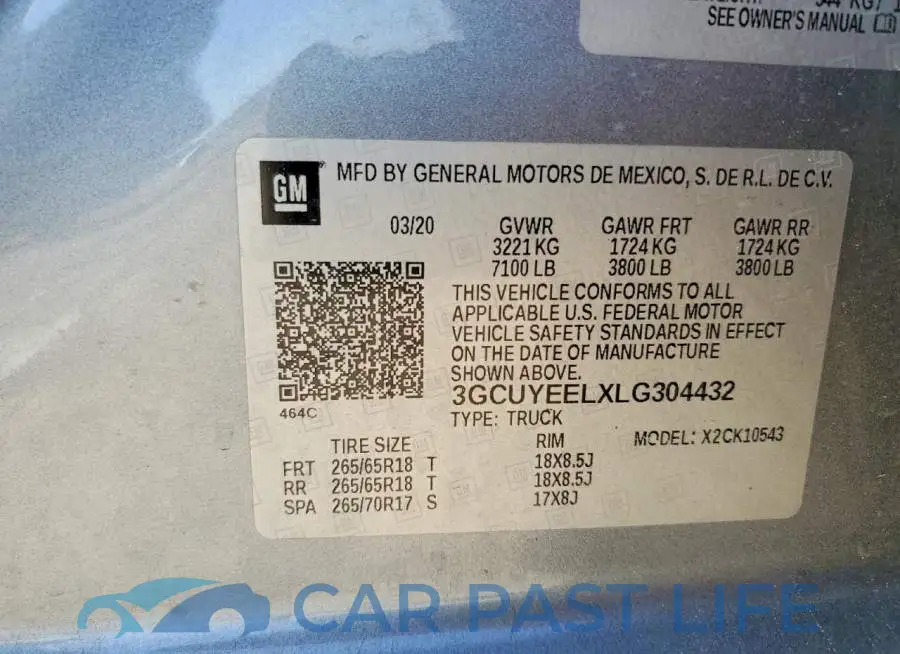 3GCUYEELXLG304432# 12