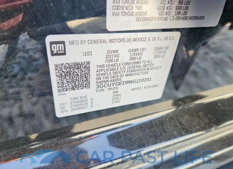 3GCUYGED9NG110241# 12