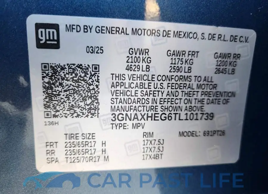 3GNAXHEG6TL101739# 12