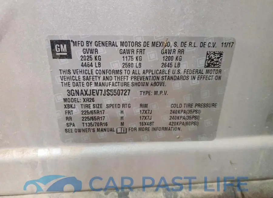 3GNAXJEV7JS550727# 14