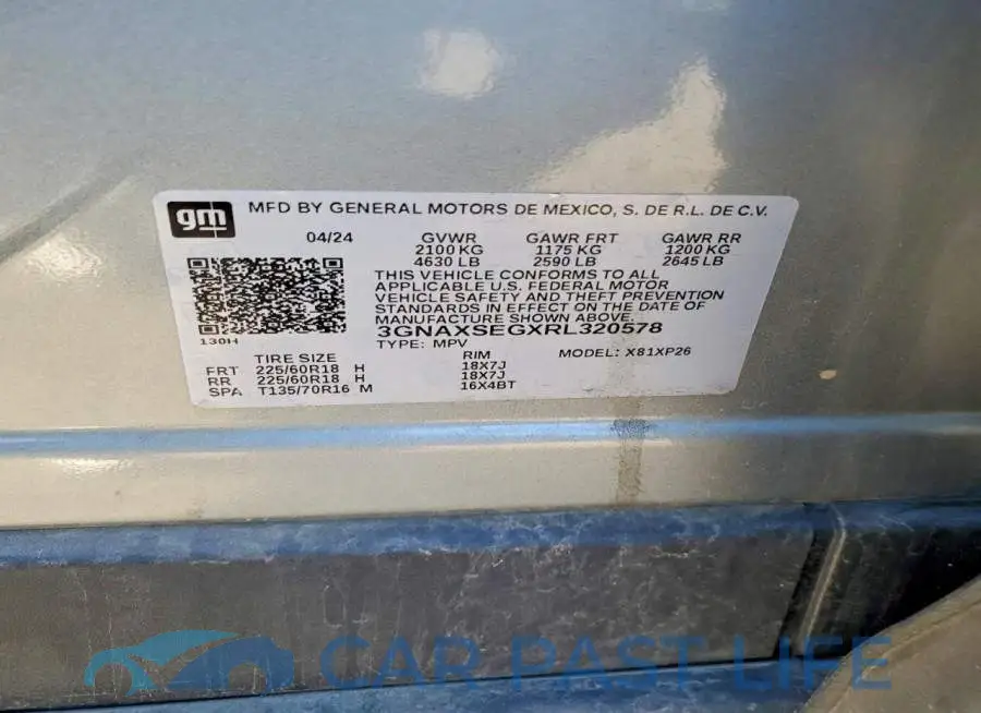 3GNAXSEGXRL320578# 12