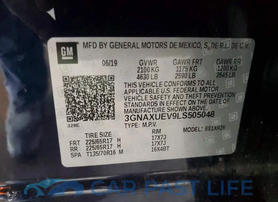 3GNAXUEV9LS505048# 13