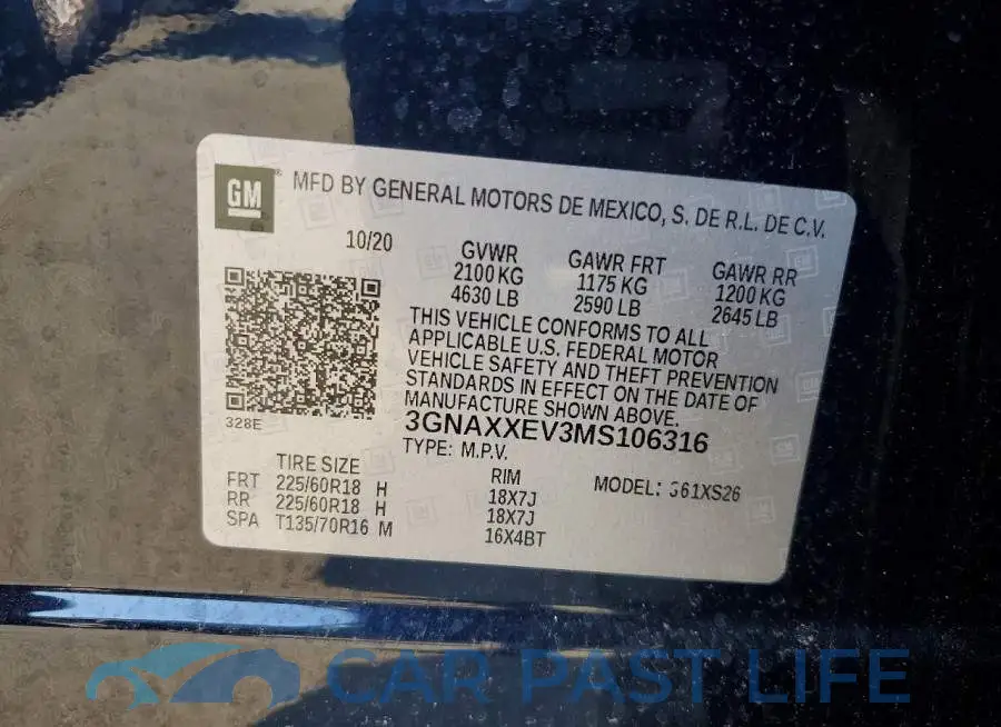 3GNAXXEV3MS106316# 13