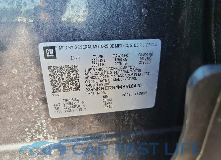 3GNKBCRS4MS516425# 12