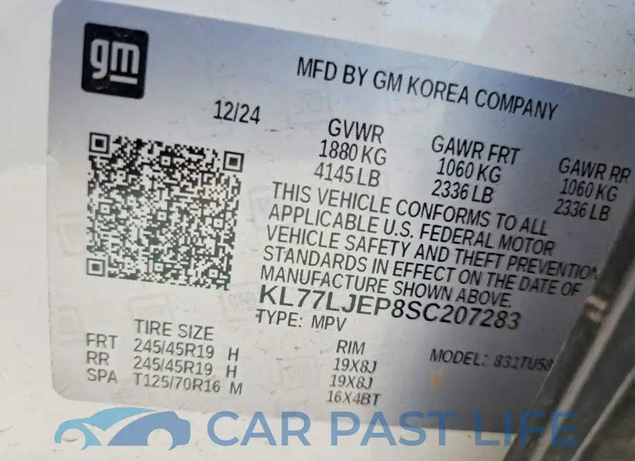 KL77LJEP8SC207283# 13