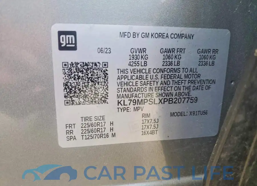 KL79MPSLXPB207759# 12