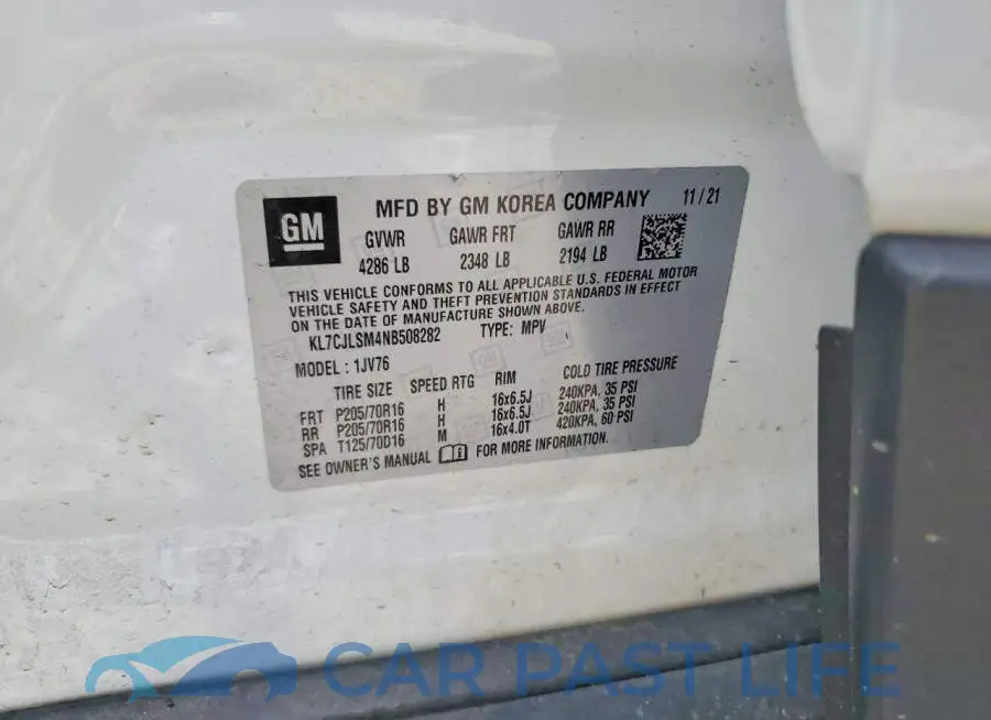 KL7CJLSM4NB508282# 13